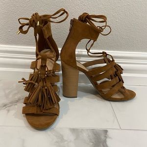 Brown suede sandals
